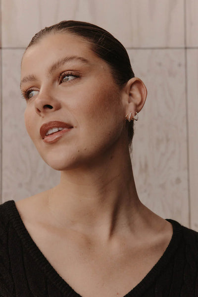 Eb & Ive - Heritage Earring - Gold Heart, Gold Tear, Gold Cuff