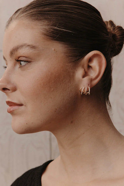 Eb & Ive - Heritage Earring - Gold Heart, Gold Tear, Gold Cuff
