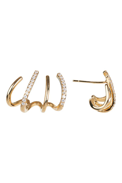 Eb & Ive - Heritage Earring - Gold Heart, Gold Tear, Gold Cuff