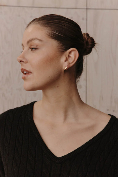 Eb & Ive - Heritage Earring - Gold Heart, Gold Tear, Gold Cuff