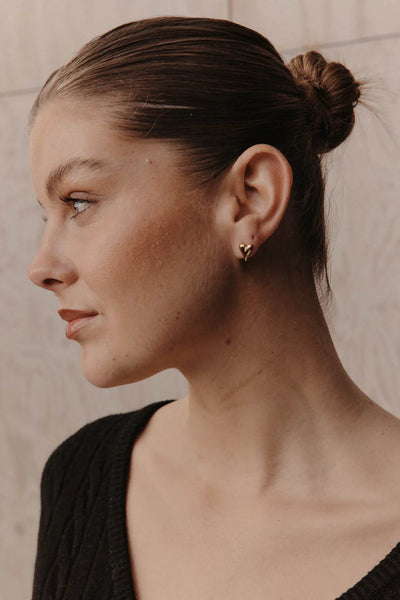 Eb & Ive - Heritage Earring - Gold Heart, Gold Tear, Gold Cuff