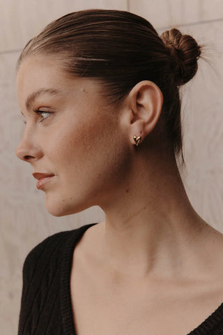 Eb & Ive - Heritage Earring - Gold Heart, Gold Tear, Gold Cuff