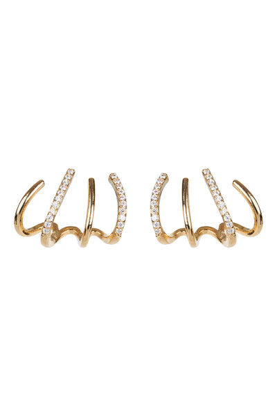 Eb & Ive - Heritage Earring - Gold Heart, Gold Tear, Gold Cuff