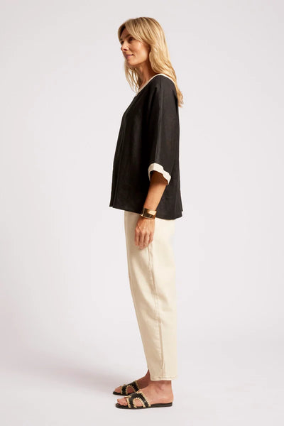 Eb & Ive - Maris Splice Relaxed Top - Black/Tusk