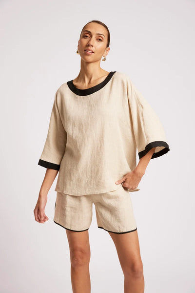 Eb & Eb & Ive - Maris Splice Relaxed Top - Tusk/BlackIve - Maris Splice Relaxed Top - Tusk/Black