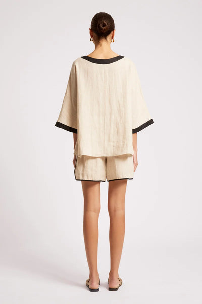 Eb & Ive - Maris Splice Relaxed Top - Tusk/Black