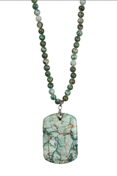 Eb & Ive - Mwana Stone Necklace - Teal or Clay