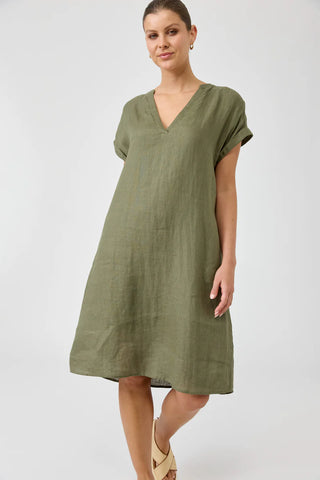 Eb & Ive - Studio Dress Linen - Khaki