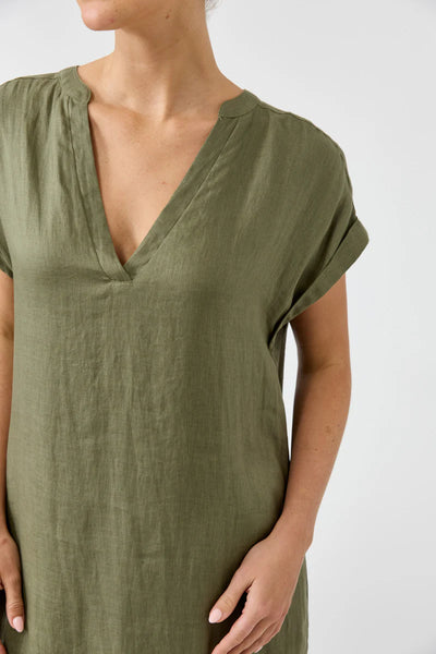 Eb & Ive - Studio Dress Linen - Khaki