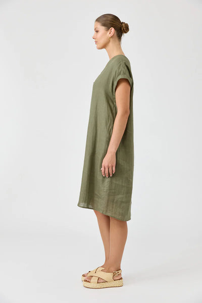 Eb & Ive - Studio Dress Linen - Khaki
