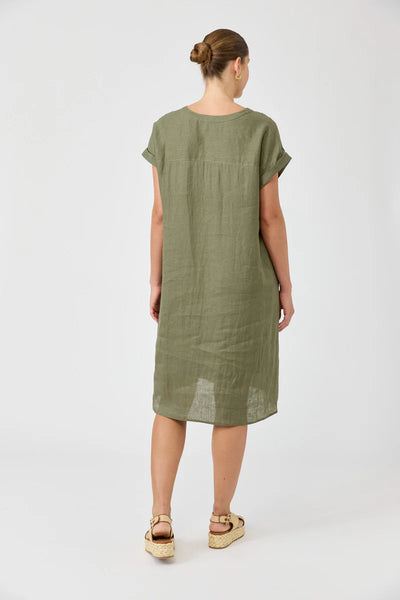 Eb & Ive - Studio Dress Linen - Khaki