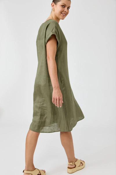 Eb & Ive - Studio Dress Linen - Khaki