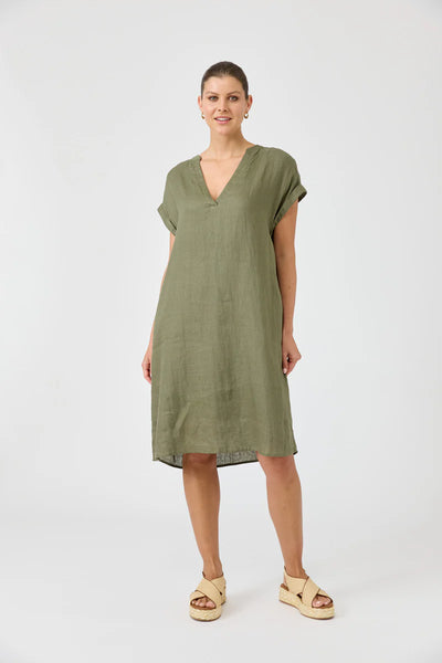 Eb & Ive - Studio Dress Linen - Khaki