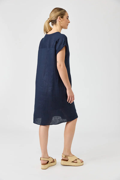 Eb & Ive - Studio Dress Linen - Navy