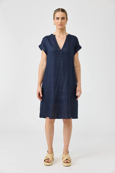 Eb & Ive - Studio Dress Linen - Navy