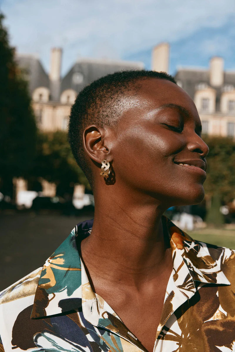 Eb & Ive - Folie Gold Hoop Earing - Weave