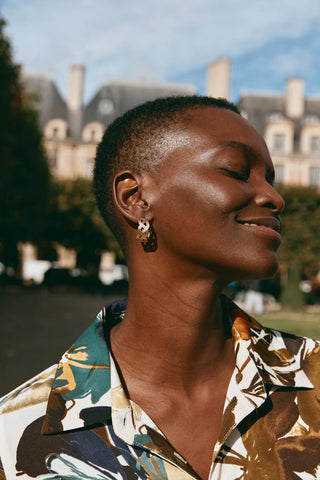 Eb & Ive - Folie Gold Hoop Earing - Weave