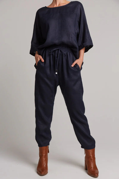 Eb & Ive - Studio Relaxed Pant Linen - Navy
