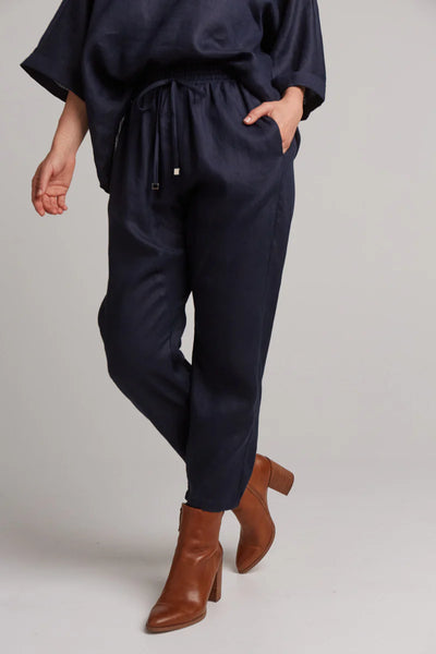 Eb & Ive - Studio Relaxed Pant Linen - Navy