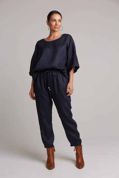 Eb & Ive - Studio Relaxed Pant Linen - Navy