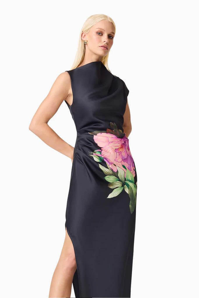 Elliatt - Azelie Asymmetrical Gown in Black Tea Lily Elliatt - Azelie Asymmetrical Gown in Black Tea Lily