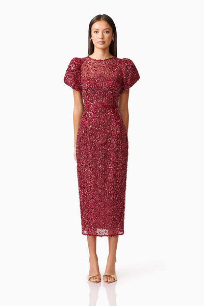 Elliatt - Carmen Midi Dress - Berry