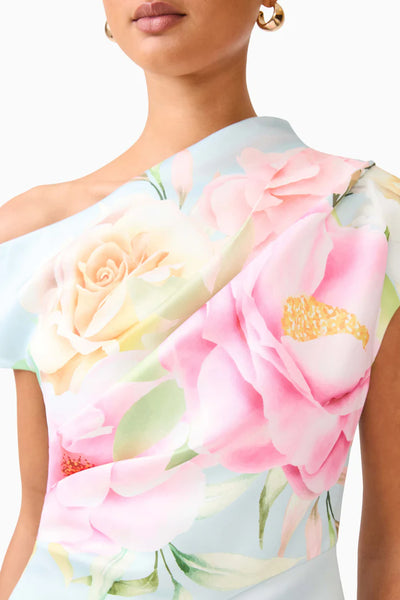 Elliatt - Harper Asymmetrical Gown - Blue Floral Dress