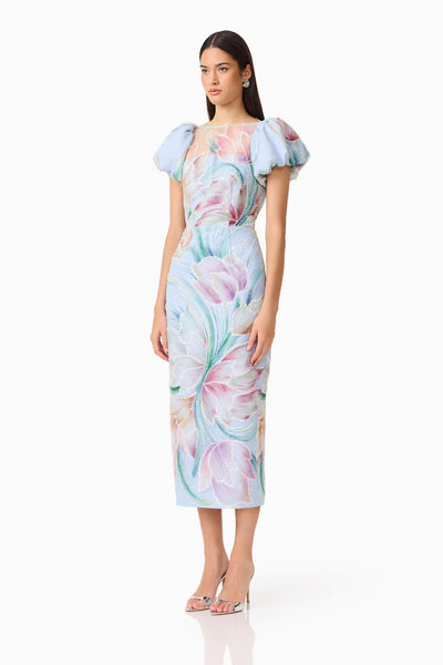 Elliatt - Priselle Puff Sleve Midi Dress - Floral Multi