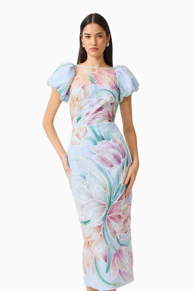 Elliatt - Priselle Puff Sleve Midi Dress - Floral Multi