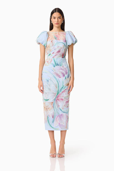 Elliatt - Priselle Puff Sleve Midi Dress - Floral Multi