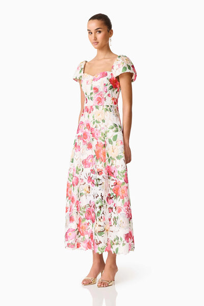 Elliatt - Roselle A Line Maxi Dress - White Floral