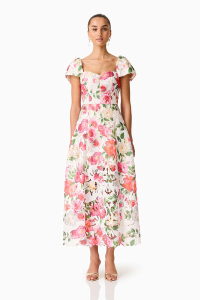 Elliatt - Roselle A Line Maxi Dress - White Floral