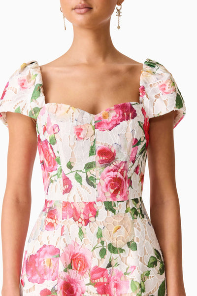 Elliatt - Roselle A Line Maxi Dress - White Floral