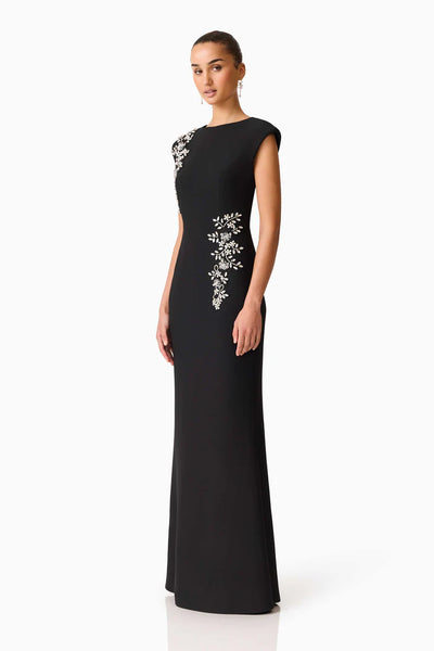 Elliatt - Veda Boatneck Sequin Gown - Black