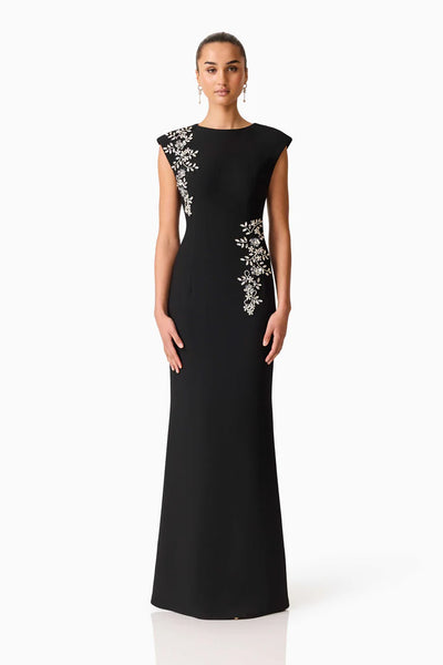 Elliatt - Veda Boatneck Sequin Gown - Black