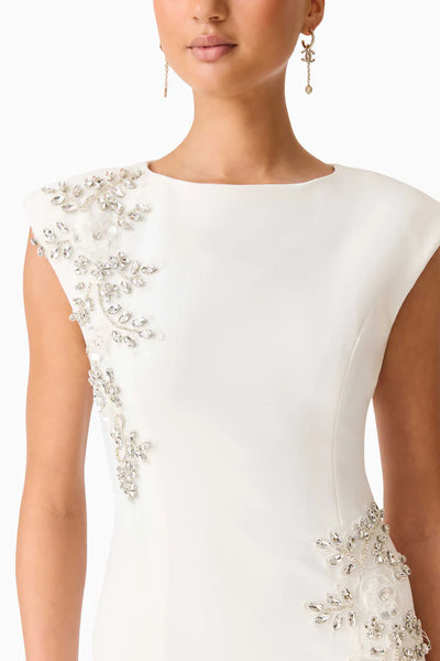 Elliatt - Veda Boatneck Sequin Gown - White