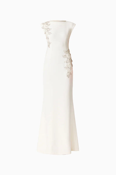 Elliatt - Veda Boatneck Sequin Gown - White