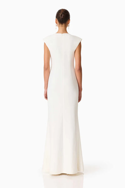 Elliatt - Veda Boatneck Sequin Gown - White
