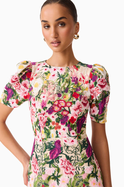 Elliatt - Flora Midi Dress - Nude Multi Floral