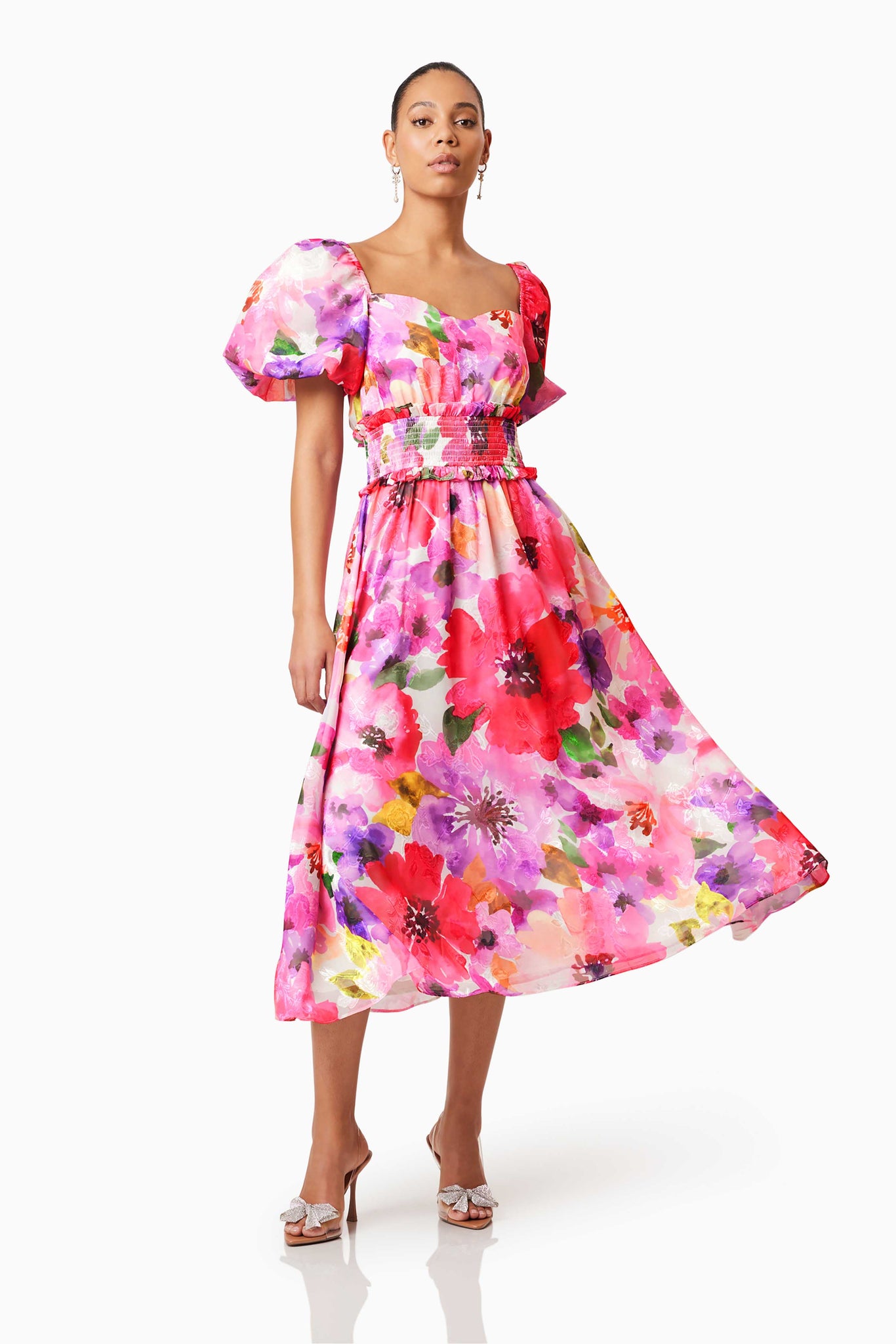 Elliatt - Darra Puff Sleeve Dress - Floral Multi