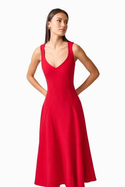 Elliatt - Lila A-Line Midi Dress - Crimson