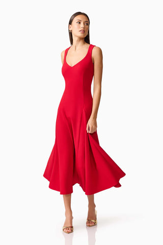 Elliatt - Lila A-Line Midi Dress - Crimson