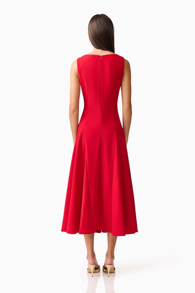 Elliatt - Lila A-Line Midi Dress - Crimson
