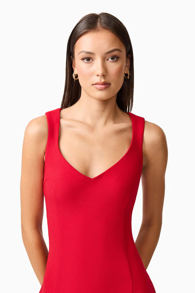 Elliatt - Lila A-Line Midi Dress - Crimson