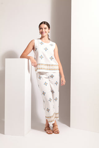 Foil - Sew Crafty Pant - Pink Tile CFO7881 Foil - Sew Crafty Shell Top - Pink Tile CFO7945