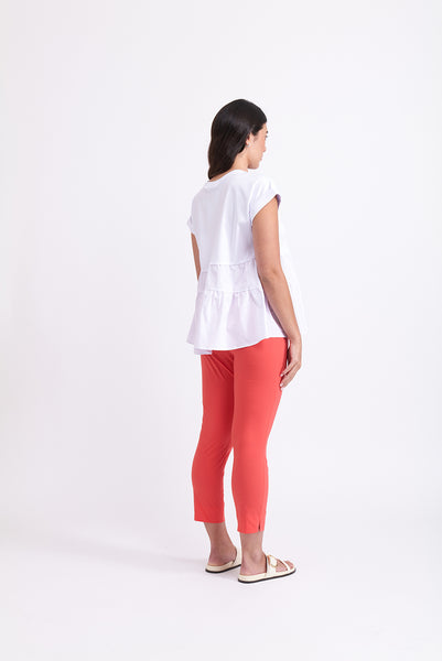 Foil - Fuss Free Trapeze Taper Capri Pant - Papaya CFO4901