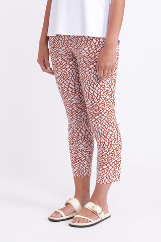 Foil - Fuss Free Trapeze Taper Capri Pant - Botswana Ginger Snap CF04901P