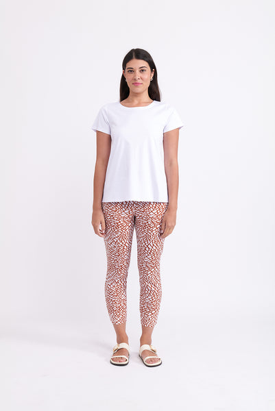 Foil - Fuss Free Trapeze Taper Capri Pant - Botswana Ginger Snap CF04901P