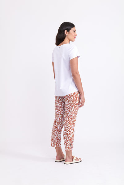 Foil - Fuss Free Trapeze Taper Capri Pant - Botswana Ginger Snap CF04901P