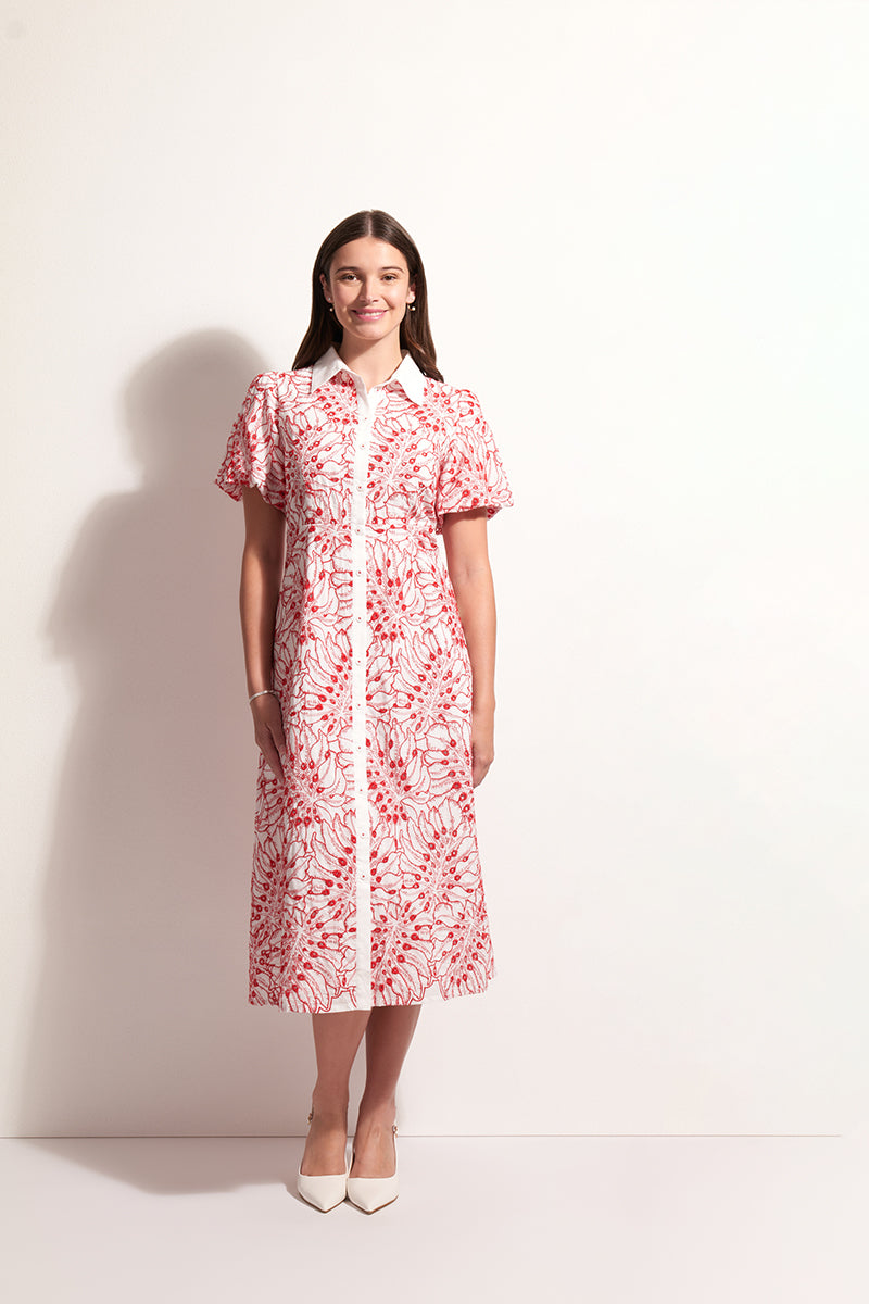 Foil - Cut Above Dress - Palm Red White CFO8264